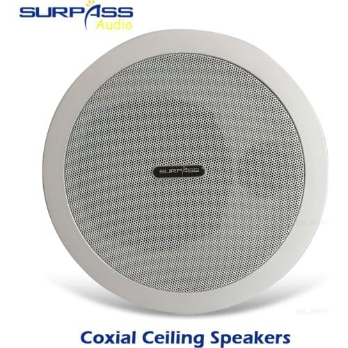 Bathroom Music Coxial in Ceiling Speakers With Back Cover Home Stereo System Passive Coaxial Speaker Plastic Frame Roof Horn