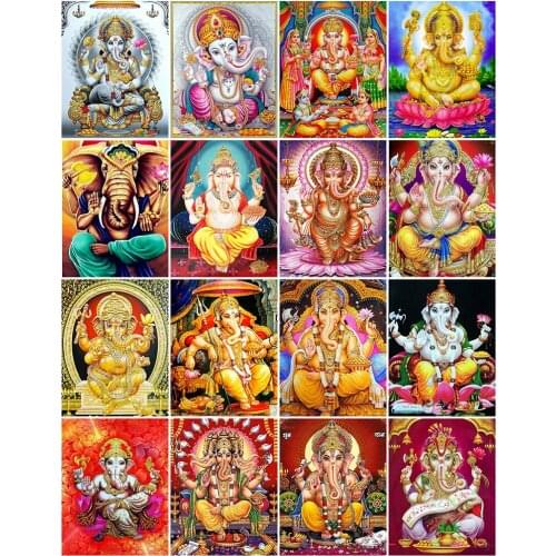 HUACAN DIY Frame Oil Painting By Numbers Elephant Animal On Canvas Wall Art Picture By Numbers Religion For Living Room