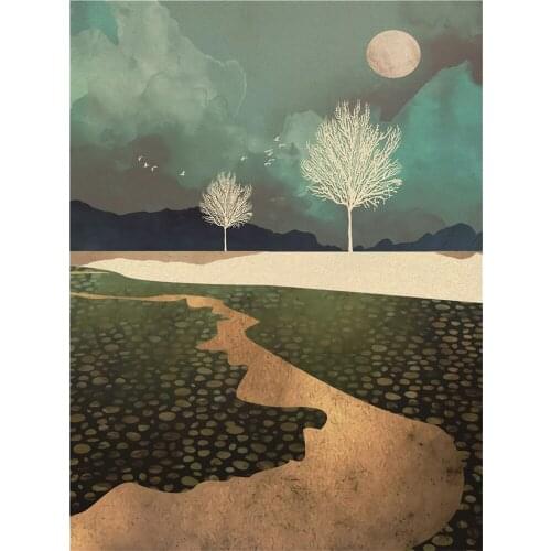 Modern Abstract Landscape DIY Cross Stitch 11CT Embroidery Kits Craft Needlework Set Printed Canvas Cotton Thread Home Sale