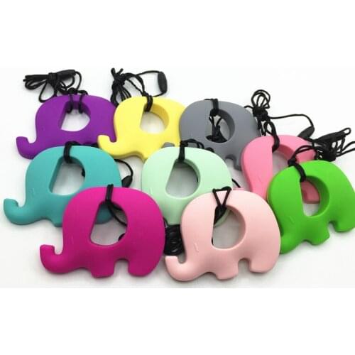 New 2pcs/lot Baby Elephant Pacifier Teething Toy Chewable Pendant Soother Teether Non-Toxic 18 Color