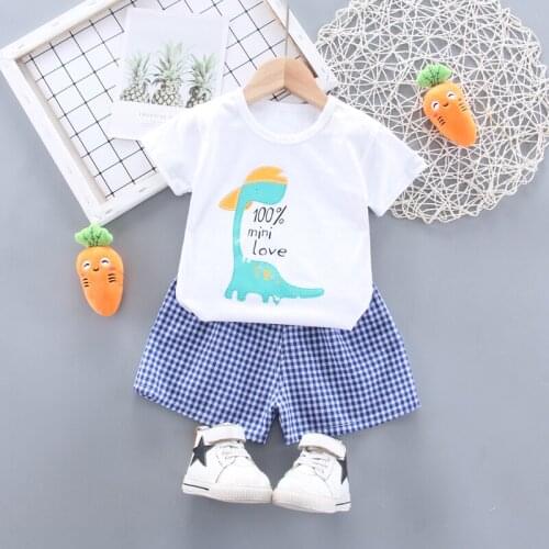 2021 New 1-4 Years Infant Baby Boys Clothes Set Cartoon T-shirt Tops+shorts Summer Fashion Outfits Childrens Wear Ropa Bebe