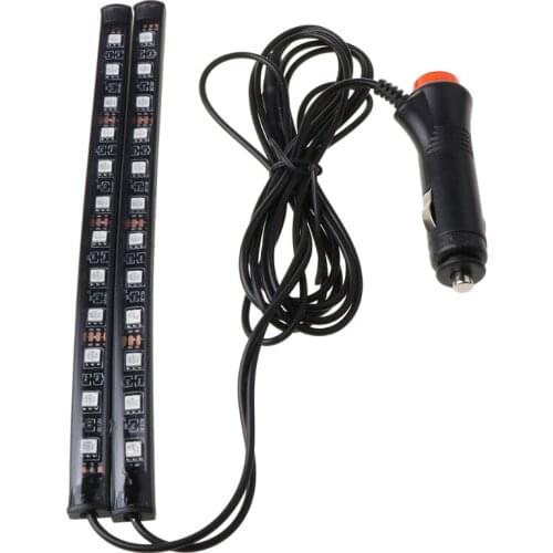 New White 2X12 LED Car Interior Footwell Floor Decor Atmosphere Light Neon Strip