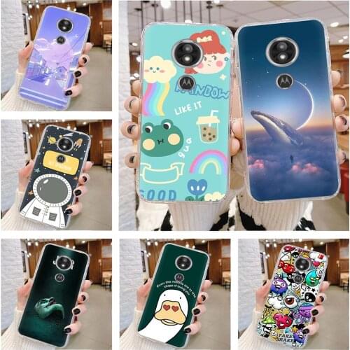 Transparent Durable Phone Case For MOTO E5 Play Glitter New Soft Case Anti-knock For Woman Luxury