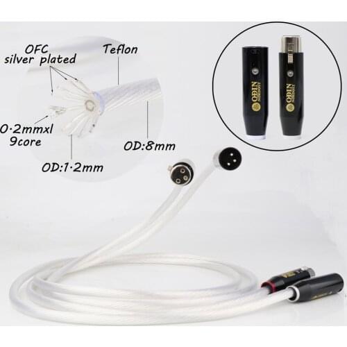 A Pair Hifi 12cores OFC Silver Plated Hi-end Odin Xlr Cable Balance Audio Connection Cable Sound Balance Cable
