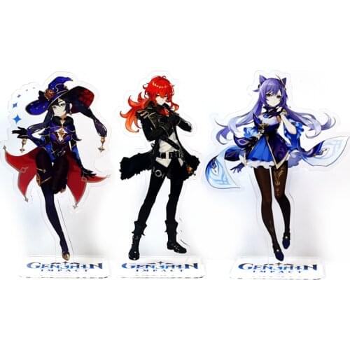 Genshin Impact characters Diluc Keqing Mona acrylic standee figurines desk decoration cake topper anime