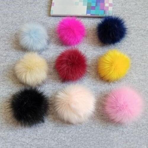 8cm DIY Faux Fur Pompoms Fox Raccoon Fur Pom Poms Natural Fur Pompon for Hats Bags Shoes Accessories Craft Supplies