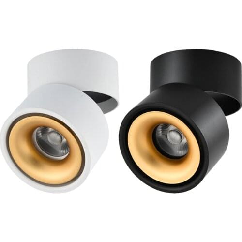 7W/10W12W/15W LED Surface Mounted Ceiling Lamp Dimmable Foldable and 360 Degree Rotatable COB Corridor Spot Wall Washer Light