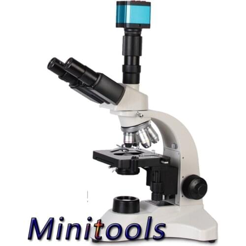 40X-1600X Professoinal Trinocular Biological Microscope+ 14MP HDMI USB HD Digital Microscope Camera