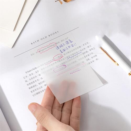 50pcs Transparent Memo Pads Simple Style Sticky Notes DIY Scrapbooking Planner Journal Decorations Office Message Notes