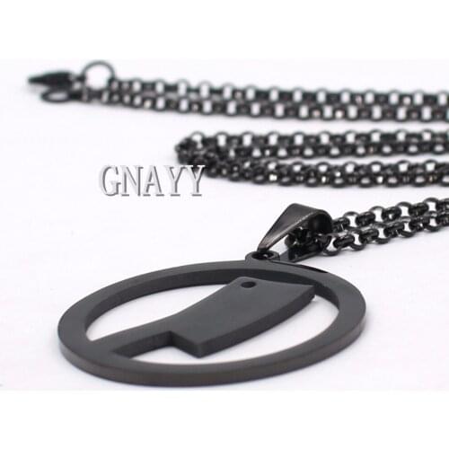 Drop shipping GNAYY High Quality Stainless Steel Black Round Kitchen Knife Pendant Men Women Necklace Chain