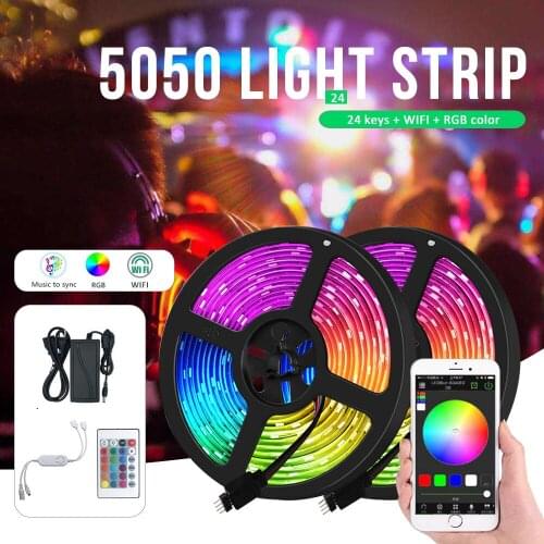 5-20M LED Strip Light USB Bluetooth 5050/2835 RGB Light SMD Flexible LED Lamp Tape Ribbon TV Desktop Screen Back Light Diode