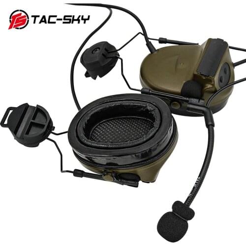 TAC -SKY COMTAC COMTAC II ARC OPS-CORE helmet track adapter bracket headset Silicone earmuffs tactical shooting headset FG