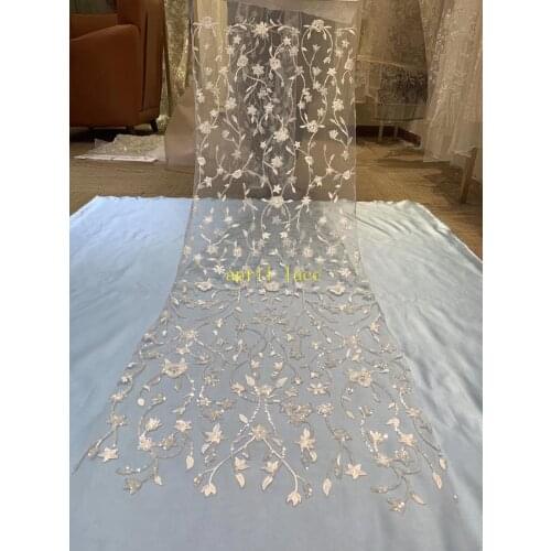 5yards/bag Warm color embroidery beads sequins high-end fashion European and American style fabrics for wedding dress design