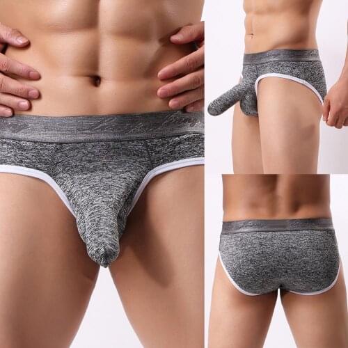Sexy Mens panties mens underwear Elephant Nose Penis Pouch Briefs Solid Color Mid Rise Soft Underwear Erotic Plus Size Panties