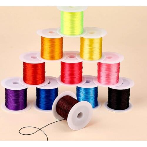 0.8mm 10m/roll Elastic Fibre Wire Thread for Jewelry Making DIY Fit Beading Beadwork Cord Black White Mixed Color 25rolls/pack