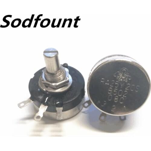 1pcs RA25Y-20S shaft length 6mm potentiometer 1-2W 1K 2K 5K 10K 20K