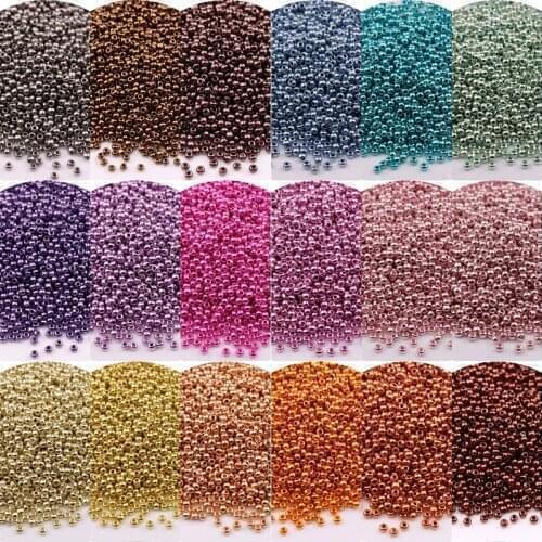 720Pcs/Bag 2mm Electroplating Metallic Color Glass Seed Beads 11/0 Czech Round Spacer Bead For DIY Jewelry Making Sewing Craft