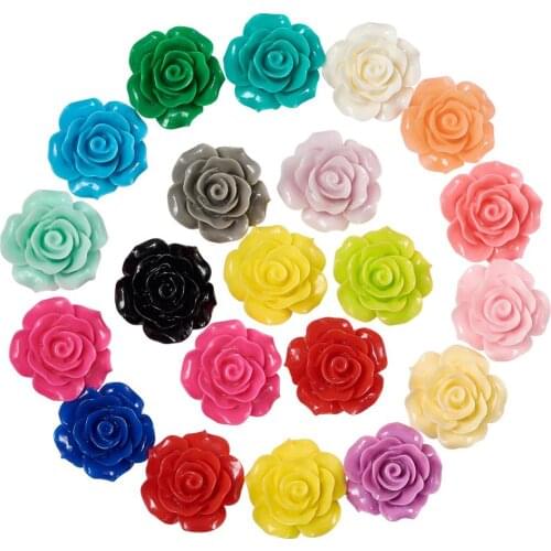 200pcs Flower Shape Resin Cabochons For Making Beautiful Pendants Rings Decorations