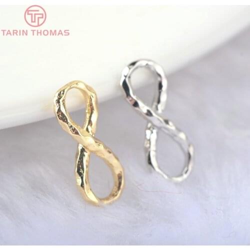 6PCS 6x14MM 24K Gold Color Plated Brass Charm Connector for Jewelry Making Findings Accessories