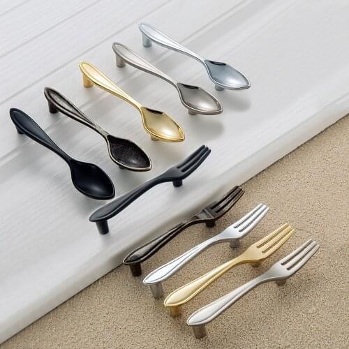 3pc/lotSpoon/Fork/Knife Cabinet Pulls Handles Cupboard Wardrobe Kitchen Cabinet Handles Furniture Hardware