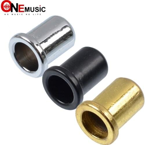 4pcs Electric Bass Guitar String Thru Body Ferrules Bushing Guitar Bridge String Mounting Ferrules Bushing Black-gold-Chrome
