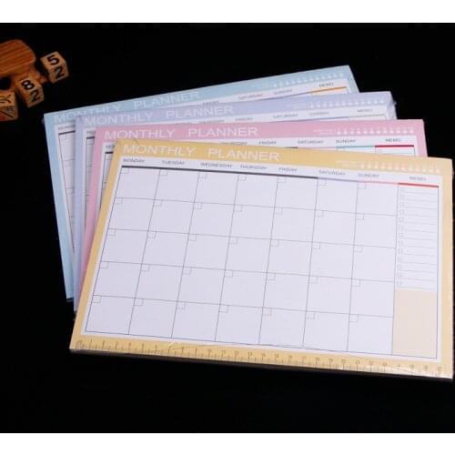 54 Sheets Paper Wall Calendar Office School Daily Planner Notes Large Study Plan Schedule 28.5*21cm