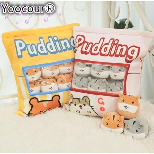 A Bag Of 8pcs Kawaii Pudding Hamster Plush Balls Bag Snack Toy Soft Cartoon Animal Stuffed Doll Sofa Pillow Girlfriend Kids Gift