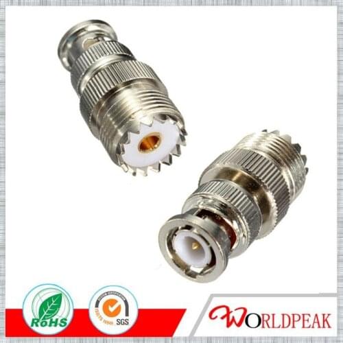 Free shipping 10PCS SO239 UHF Female Jack to BNC Male Plug RF Coaxial Adapter Connector