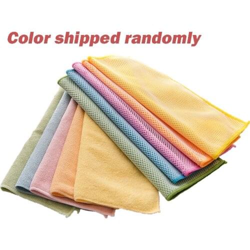 Double-layer Mesh Kitchen Efficient Microfiber Dish Cloth Non-stick Oil Decontamination Absorbent Home Cleaning Towel 5PCS/LOT