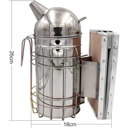 1 pcs Beekeeping Smoker Stainless Steel Equipment Hive Box Tool For Beehive Bee Manual Smoke Maker With Hanging Hook Tools