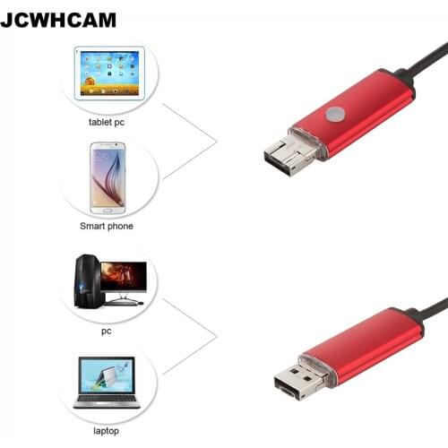 JCWHCAM 2in1 Endoscope Micro USB Endoscope for Andriod Phone and PC 7mm Dia 6LED IP67 Inspecition Endoscope 1M 2M 5M 10M