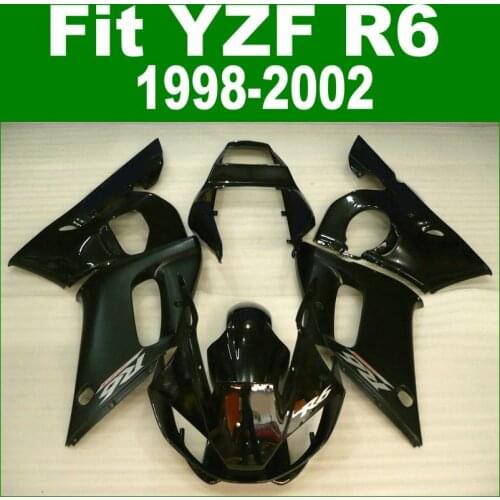 Top-selling Fairings For YAMAHA R6 98 99 01 02 Fairing kit ( black ) free customize ll03