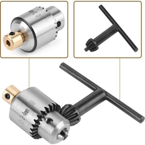 Micro 0.3-4mm JTO Taper Mounted Drill Chuck and Wrench with Chuck Key for Lathe Electric Drill