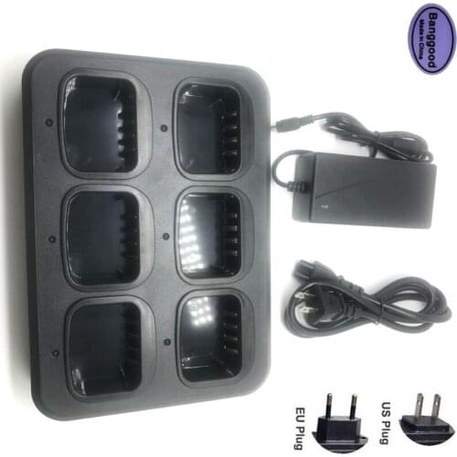 Multifunctional AC/DC Adapter 6-Way Rapid Charger For HYT Hytera PD780 PD782 PD502 PD505 PD562 PD565 PD580 PD602 PD605 Radio