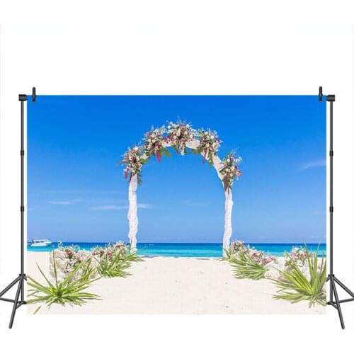 Neoback Wedding Backdrop Summer Beach Sea Photography Backdrop Photo Background Photocall Photo Studio