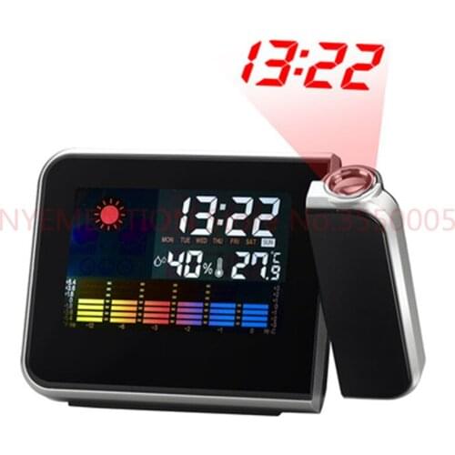 Fashion Hot Attention Projection Digital Weather LCD Snooze Alarm Clock Projector Color Display LED Backlight 20pcs