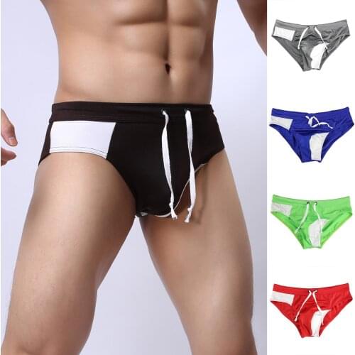 Mens Casual Sports Pants Fitness Pants Beach Pants Briefs Swimming Trunks Gay Male Underpants calzoncillo hombre