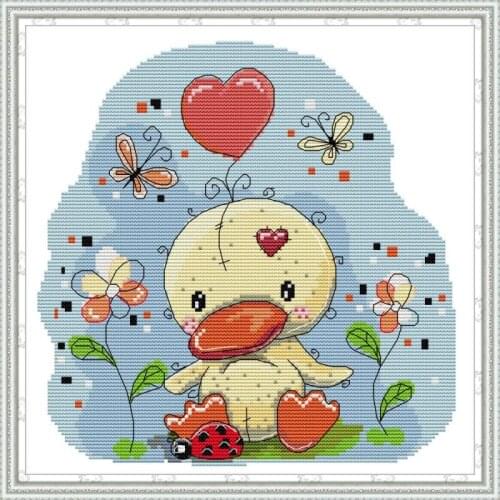 Joy Sunday New Arrival Duck DMC 11CT 14CT Cross Stitch Kit Embroidery Needlework For Baby room Decor child DIY Handmade Set