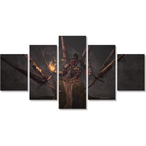 Dark Souls Sword Warrior Wall Art Canvas Paintings 5 Pieces Pictures Prints Home Decor Poster For Living Room Modular