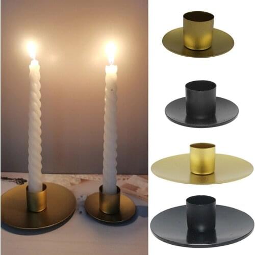 Simple Golden Candle Holder Metal Desktop Candlestick For Wedding Party Festival Candelabra Art Gift Home Decor