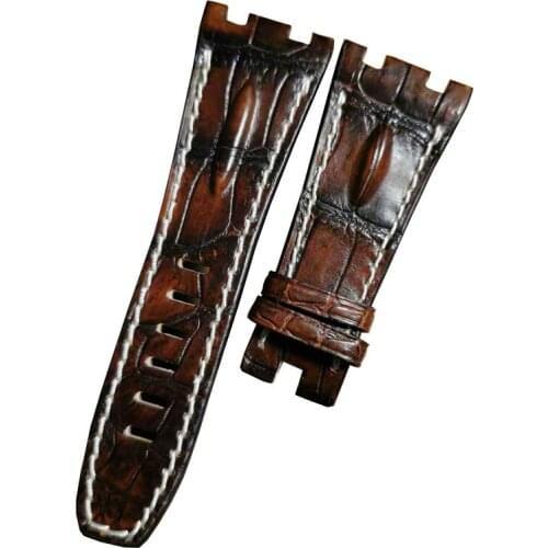 New FUYIJIA 28MM 30MM Crocodile Strap Men Women Custom Top Brand Watchbands Genuine Alligator Watch Band Waterproof Leather Belt