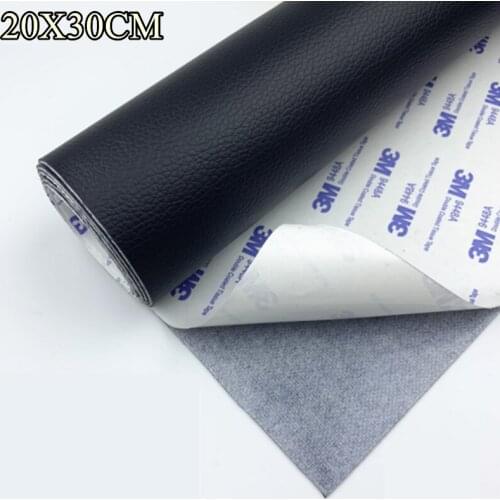 Self-adhesive Litchi Faux Synthetic Leather Patches Patch Fabric Big Furniture Sofa Hole Repair Car Sticker Tables Leatherette