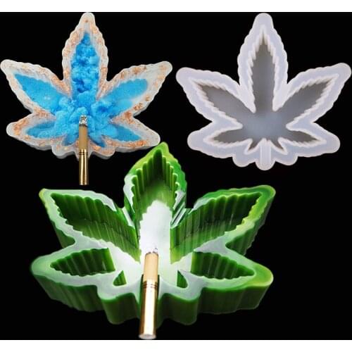 DIY Cigar Ashtray Silicon Mold Crystal Glue Mold Crafts UV Resin Epoxy Home Decorations Craft Maple Leaf Mold