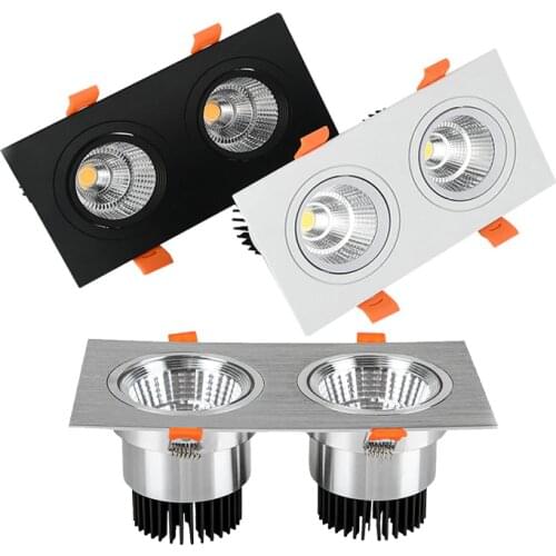 Super Bright LED Dimmable Square Cob Downlight COB 18W 24W 30W LED Spot Light Decoration Ceiling Lamp AC 110V 220V White Body