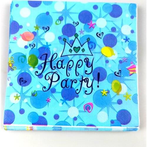 Crown Theme Towels Kids Boys Favors Napkins Baby Shower Decoration Happy Birthday Events Party Tableware Supplies 20pcs/pack