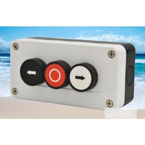 Three self reset button box flat button three waterproof switch box control button box cassette arrow button