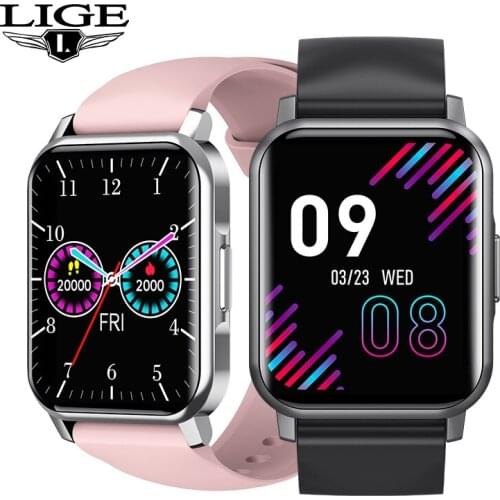 LIGE1.72"Smart Watch Men Women Heart Rate Monitor Waterproof Fitness Tracker DIY Watch Face HD Screen Smartwatch For Android IOS