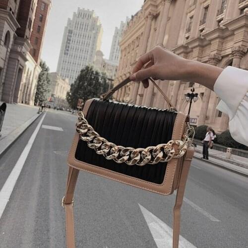 Vintage Brand Designer Handbags Purse Women Shoulder Crossbody Bags 2021 New Gold Chain Totes Pleated Ladys Messenger Bag