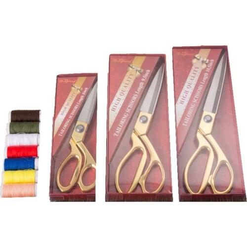 Vintage Scissors Stainless Steel Makas Embroidery Craft Scissors For Sewing Fabric Clothes Tailor Scissors Gold Sharp Blade F