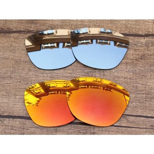 Vonxyz 2 Pairs Chrome Mirror & Ruby Mirror Replacement Lenses for-Oakley Frogskins Frame